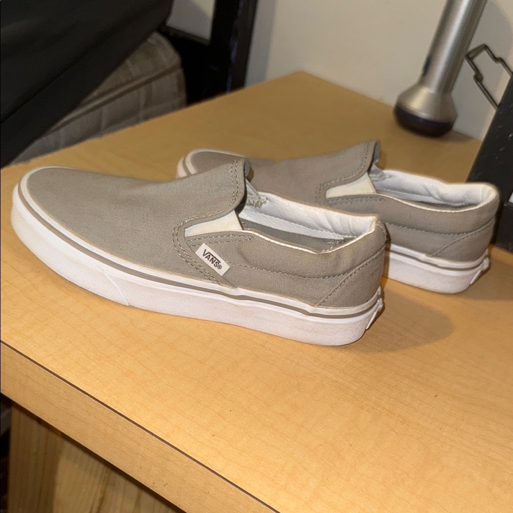 Vans Gray Slip-On Sneakers Canvas Upper